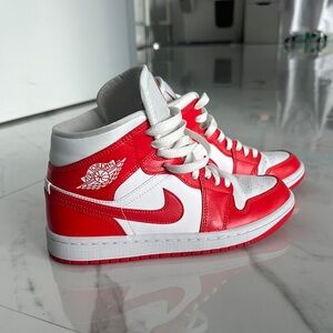 Nike Air Jordan Red and White Sneakers